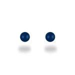 Boucles d'oreilles boules pleines en argent 925/000 et agate bleue.