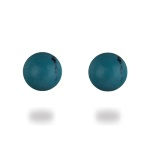 Boucles d'oreilles boules pleines en argent 925/000 et turquoise.