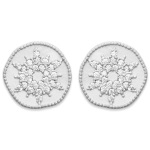 Boucles d'oreilles puces motif d'étoile en argent 925/000 rhodié et oxydes de zirconium.