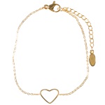 Bracelet avec cœur ajouré en acier doré.