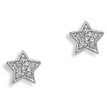 Boucles d'oreilles étoiles en argent 925/000 rhodié serties d'oxydes de zirconium blancs.