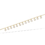 Bracelet en plaqué or 18 carats avec pampilles serties d'oxydes de zirconium.
