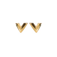 Boucles d'oreilles en forme de V en acier doré.