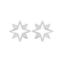 Boucles d'oreilles pendantes en forme d'étoile ajourée en argent 925/000 rhodié.