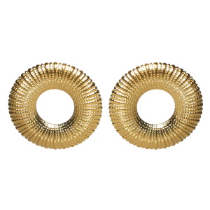 Boucles d'oreilles rondes en forme de cercle en acier doré.