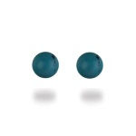 Boucles d'oreilles boules pleines en argent 925/000 et turquoise.