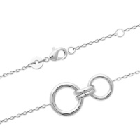 Bracelet composé de deux cercles en argent 925/000 rhodié. Fermoir mousqueton avec anneaux de rappel à 16 et 18 cm.