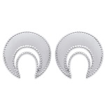 Boucles d'oreilles en argent 925/000 rhodié en forme de croissants de lune avec fermoir tige/poussette.