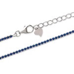 Bracelet en argent 925/000 rhodié et pierres synthétiques de couleur bleue.
