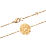 Bracelet avec pastille motif lion en plaqué or.