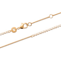 Bracelet composé d'une chaîne en plaqué or jaune 18 carats et d'un pavage d'oxydes de zirconium blancs. Fermoir mousqueton avec anneaux de rappel à 16 et 18 cm.