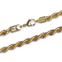 Collier chaîne torsadée en plaqué or jaune 18 carats.