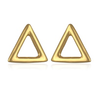 Boucles d'oreilles puces en forme de triangle en plaqué or jaune 18 carats.
