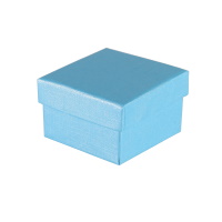 Ecrin boîte cadeau de forme carré de couleur bleue turquoise pour bagues ou boucles d'oreilles puces. Intérieur en mousse.