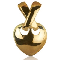 Pendentif cœur avec attaches entrelacées en plaqué or jaune 18 carats.