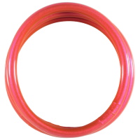 Lot de 3 bracelets bouddhistes jonc semi rigide en tube de plastique de couleur rouge fluo.