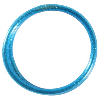 Lot de 2 bracelets bouddhistes jonc semi rigide en tube de plastique remplis de poudre de couleur bleue brillante.
