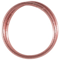 Lot de 2 bracelets bouddhistes jonc semi rigide en tube de plastique rempli de poudre de couleur rose brillante.