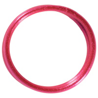 Lot de 2 bracelets bouddhistes jonc semi rigide en tube de plastique rempli de poudre de couleur rose brillante.