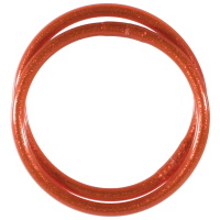 Lot de 2 bracelets bouddhistes jonc semi rigide en tube de plastique rempli de poudre de couleur rouge brillante.
