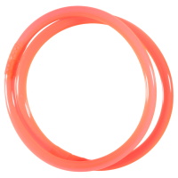 Lot de 2 bracelets bouddhistes jonc semi rigide en tube de plastique couleur orange fluo.