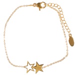Bracelet avec étoiles en acier doré.