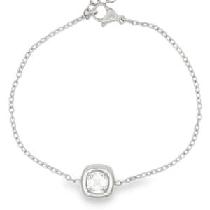 Ce bracelet chaîne en acier argenté d'une élégance intemporelle se distingue par son design raffiné. Il arbore une maille chaîne délicate ornée d'un oxyde de zirconium incolore serti de taille carré. La coupe brillante de la pierre assure une réfraction de la lumière exceptionnelle, complétée par une symétrie et un polissage de haute qualité. Un bijou sophistiqué alliant modernité et tradition pour sublimer chaque poignet avec éclat. Fermoir mousqueton avec 3 cm de rallonge.
