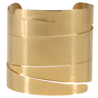 Bracelet manchette en acier doré.