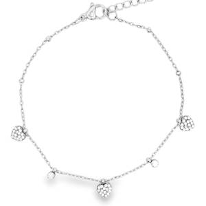 Ce délicat bracelet chaîne en acier argenté, rehaussé d'un éclatant strass de taille brillant, apporte une touche de romantisme à chaque mouvement. Les cœurs scintillants, taillés avec une précision exquise, captent la lumière et reflètent une brillance exceptionnelle. Un bijou raffiné, symbole d'amour et d'élégance discrète. Fermoir mousqueton avec 5 cm de rallonge.