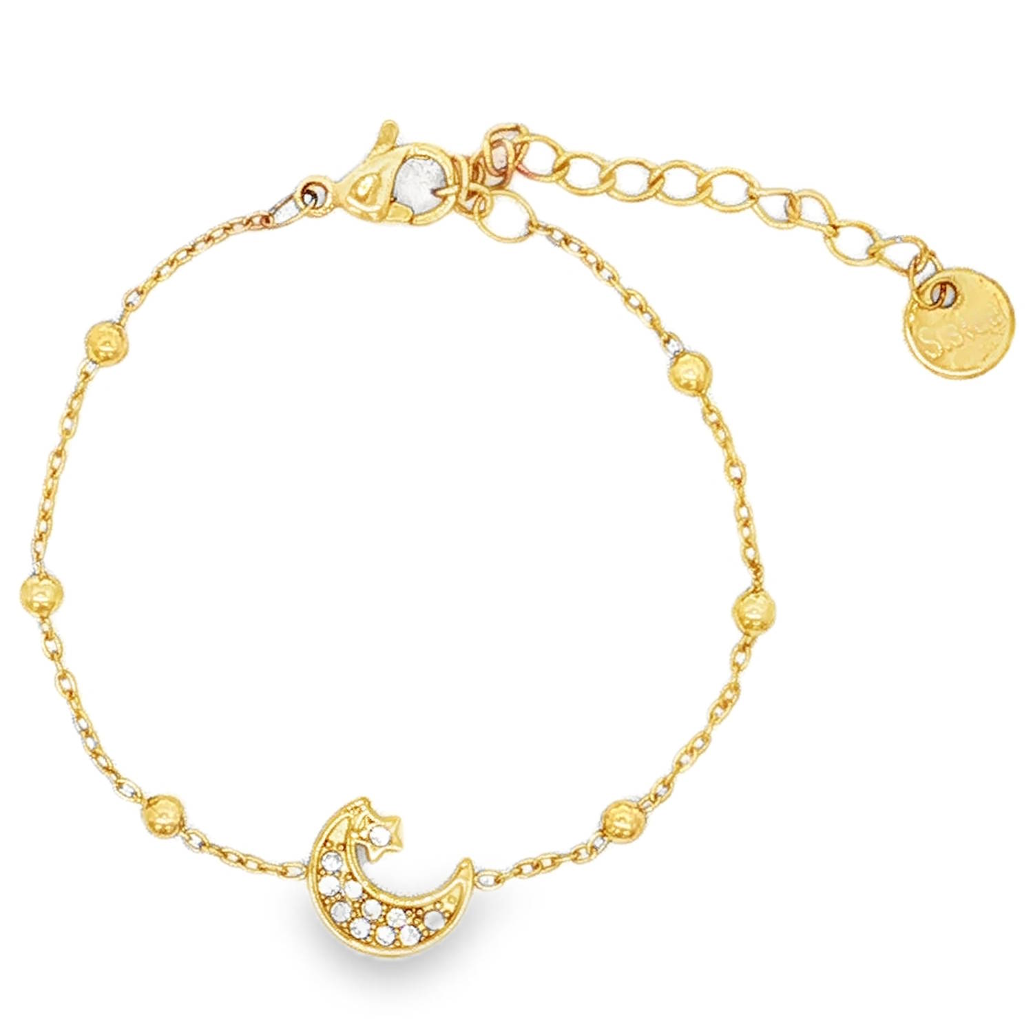 Apportez une touche de magie au poignet de votre enfant avec ce délicat bracelet au design céleste. Alliant robustesse et élégance, c'est le cadeau idéal pour célébrer un moment spécial ou simplement pour faire briller le quotidien.<br/>Un magnifique pendentif en forme de croissant de lune serti de petits cristaux scintillants, accompagné d'une petite étoile discrète pour un look féerique.<br/>Grâce à sa chaînette d'extension à larges maillons, il s'adapte parfaitement à la croissance de l'enfant pour un maintien confortable. Etoile Lune Strass Adolescent Enfant Fille Indémodable Nature Apportez une touche de magie au poignet de votre enfant avec ce délicat bracelet au design céleste. Alliant robustesse et élégance, c'est le cadeau idéal pour célébrer un moment spécial ou simplement pour faire briller le quotidien.<br/>Un magnifique pendentif en forme de croissant de lune serti de petits cristaux scintillants, accompagné d'une petite étoile discrète pour un look féerique.<br/>Grâce à sa chaînette d'extension à larges maillons, il s'adapte parfaitement à la croissance de l'enfant pour un maintien confortable. Etoile Lune Strass Adolescent Enfant Fille Indémodable Nature