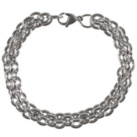 Bracelet chaîne en acier argenté.