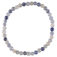 Bracelet fantaisie élastique composé de perles en véritable pierre de sodalite.