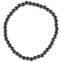 Bracelet fantaisie élastique composé de perles en véritable pierre d'hématite.