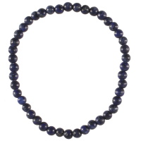Bracelet fantaisie élastique composé de perles en véritable pierre de lapis lazuli.