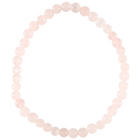 Bracelet fantaisie élastique composé de perles en véritable pierre de quartz rose.