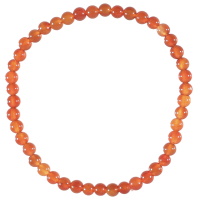 Bracelet fantaisie élastique composé de perles en véritable pierre d'agate rouge.
