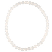 Bracelet fantaisie élastique composé de perles en véritable pierre d'opale blanche.