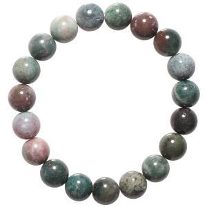 Bracelet boules fantaisie élastique composé de perles en véritable pierre d'agate indienne.