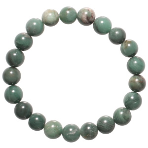 Bracelet boules fantaisie élastique composé de perles en véritable pierre de jade d'Afrique.