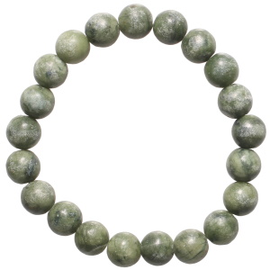 Bracelet boules fantaisie élastique composé de perles en véritable pierre de jade.