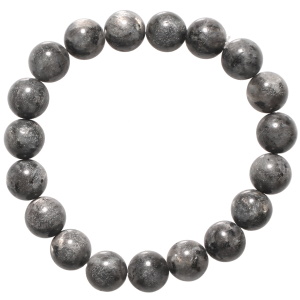 Bracelet boules fantaisie élastique composé de perles en véritable pierre de labradorite.