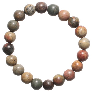 Bracelet boules fantaisie élastique composé de perles en véritable pierre de picasso.