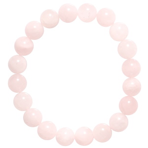 Bracelet boules fantaisie élastique composé de perles en véritable pierre de quartz rose.