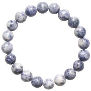Bracelet boules fantaisie élastique composé de perles en véritable pierre de sodalite (Pierre de sodium).