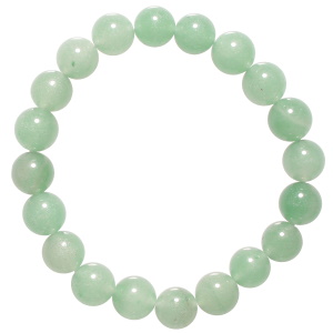 Bracelet boules fantaisie élastique composé de perles en véritable pierre d'aventurine verte.
