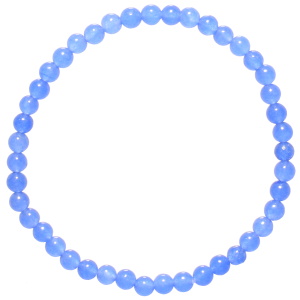 Bracelet boules fantaisie élastique composé de perles en véritable pierre d'agate bleue.