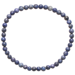 Bracelet boules fantaisie élastique composé de perles en véritable pierre de lapis lazuli.