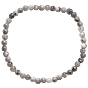 Bracelet boules fantaisie élastique composé de perles en véritable pierre de labradorite.