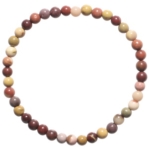 Bracelet boules fantaisie élastique composé de perles en véritable pierre de mookaite.