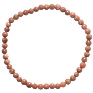 Bracelet boules fantaisie élastique composé de perles en véritable pierre de sable d'or.